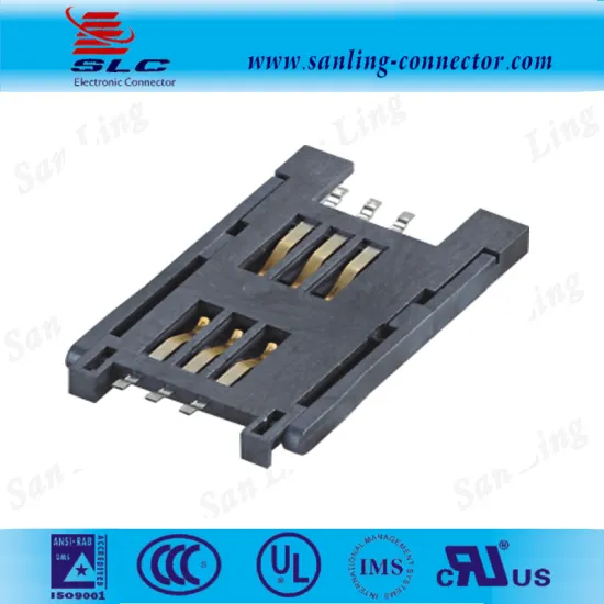 Flip Type Pitch2.54mm SIM Card 6 Pin Without Post