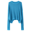 women's solid color long sleeve knitted sweater