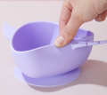 Latihan Bayi Jantung Silicone Bowl Spoon Fork Set
