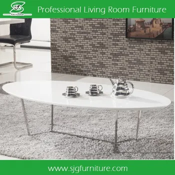 High Gloss MDF Coffee Table with Chrome Iron Legs