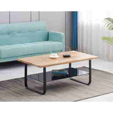 Журнальный столик с элементами хранения из дерева и стекла