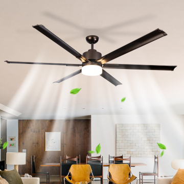 72 Inch Black Coffee Aluminum Ceiling Fan with Chandelier and Lamp