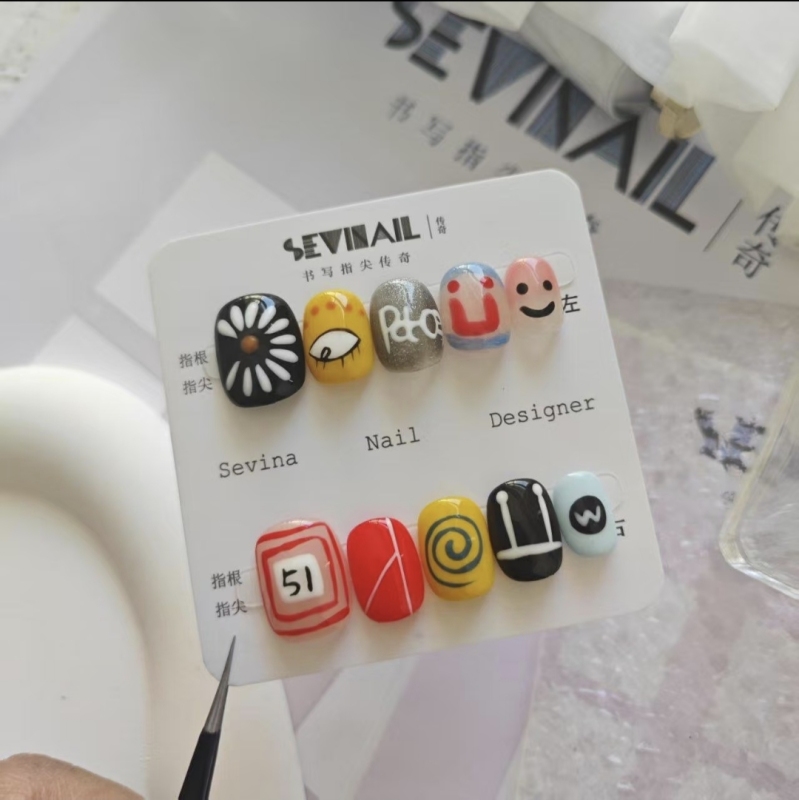Dopamine Nail Art Stickers, Handmade Custom Design
