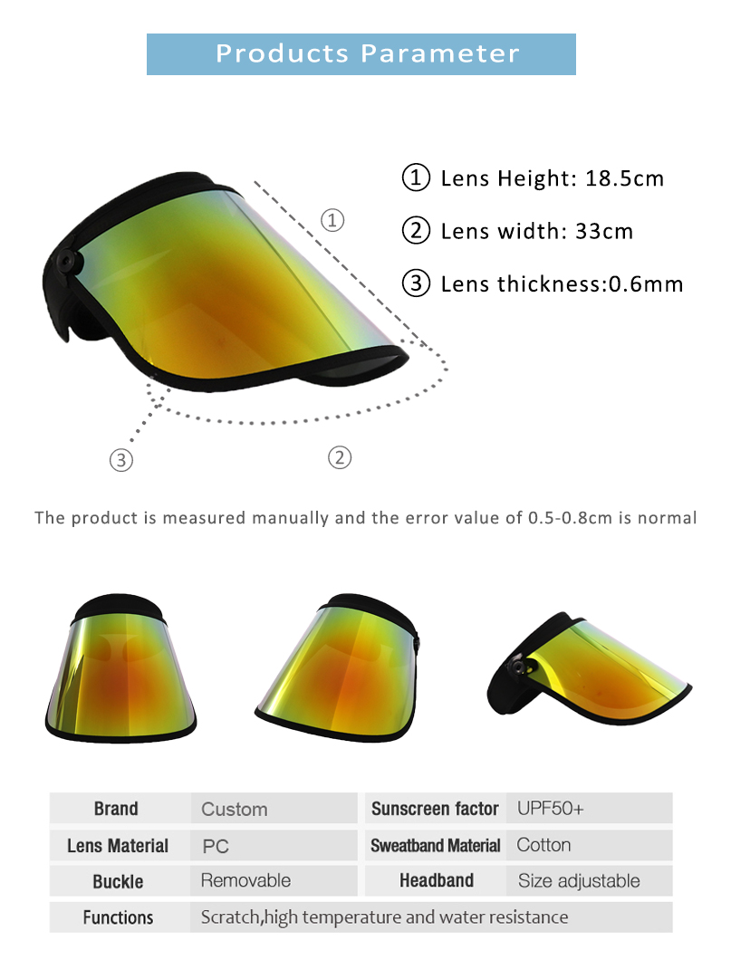 Fashion Sport Visor Face Shield Uv Protection Wholesale Supplier Factory