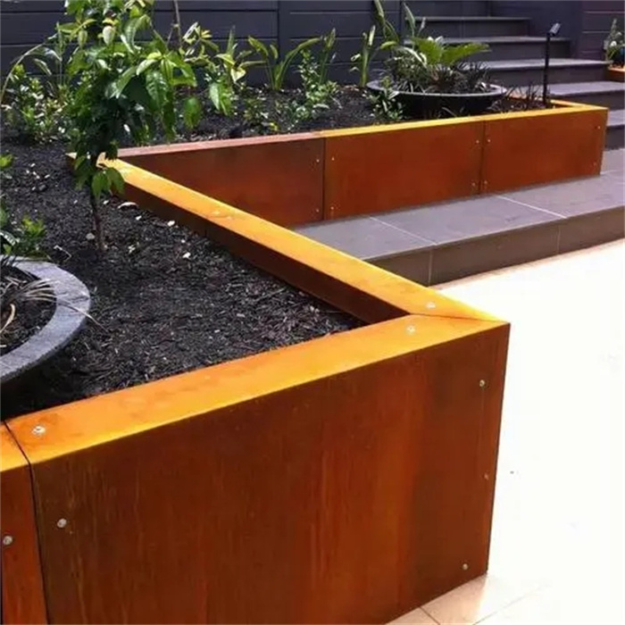 rectangle steel corten steel planter