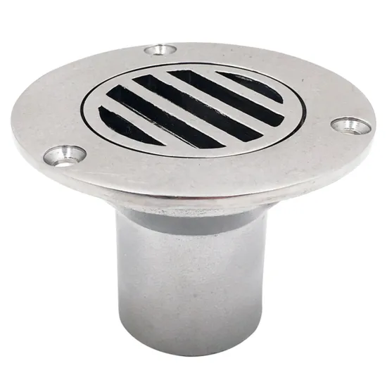 Marine-grade Straight Pipe Deck Drain with 316 Stainless Steel Casting: Ideal for Floor, Cockpit, and Thru-Hull Applications