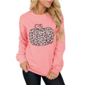 Halloween Leopard Print Pumpkin Graphic Sweatshirts