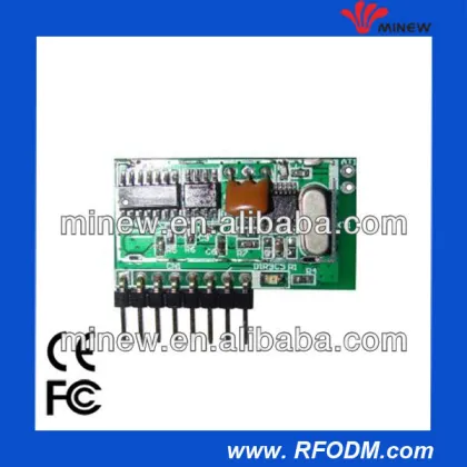 Learning code receiver module with 4 channels