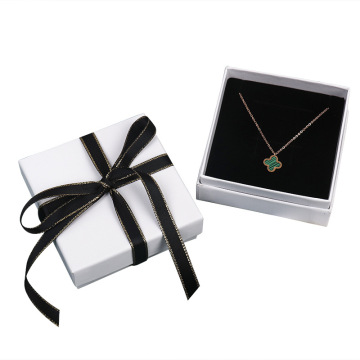 Wholesale Ribbon Design Plain White Jewelry Necklace Box
