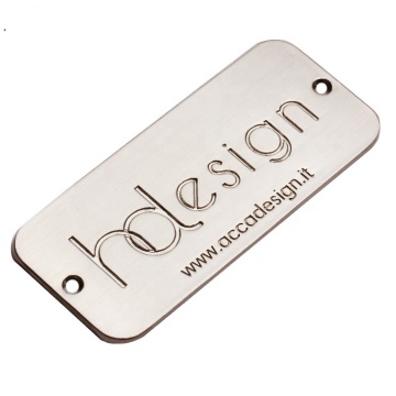 Custom Handbags Brush Nickle Metal Nameplate