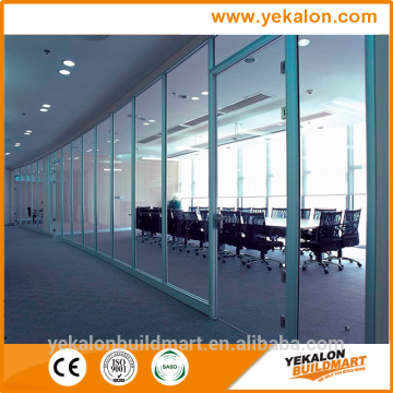 Yekalon curtain wall system 2015 hot sale bathroom living room desk office partition glass wall