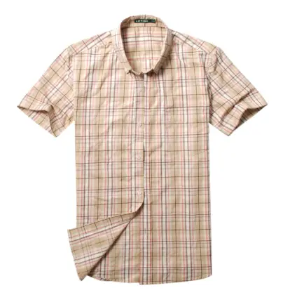 Customized Color Plaid Pattern Polo Shirt 100% Cotton