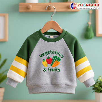 Striped Sleeve Kids Gray Sweatshirt