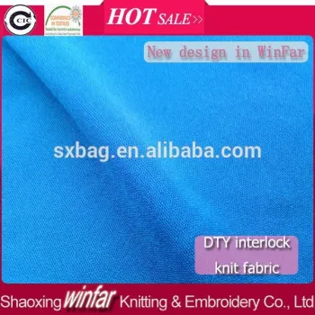 Winfar Textile Solid Dyed Good Quality knitted 100% polyester interlock fabric