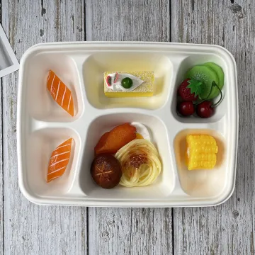 Sugarcane Bagasse Tableware Dish Plate Compartment tray