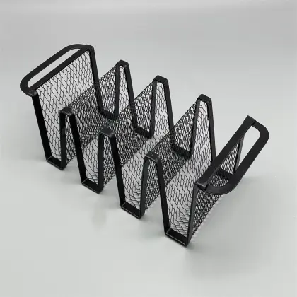 Black Food Grade Taco Plate Shells Oven & Grill Safe Easy Access Handle Each Taco Rack