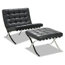 Chaise Barcelone en PU noir