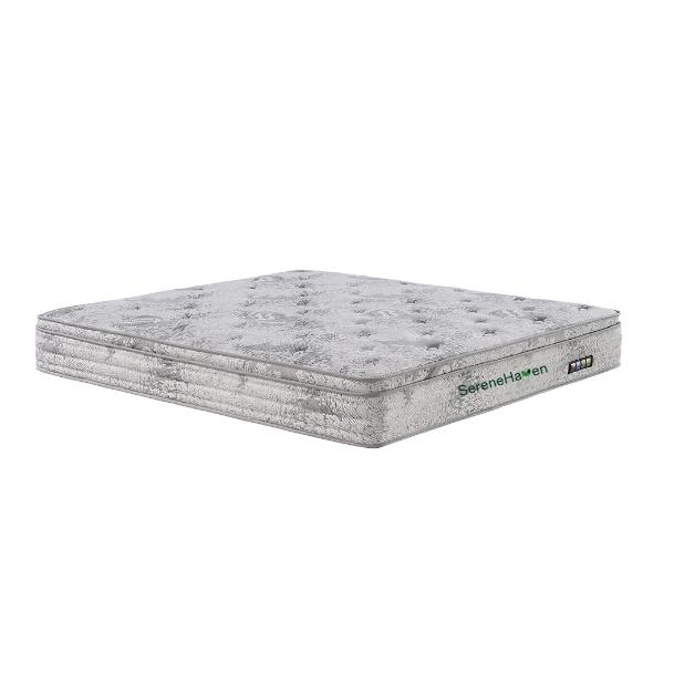 SereneHaven SF-48 Medium Firm Spinal Support Mattress - Side Angle with Rounded Safety Corners for Hotel Use