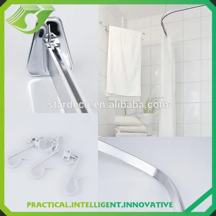 Z208 decorative curtain poles end caps / telescopic shower curtain poles / black shower curtain rod price for russia market