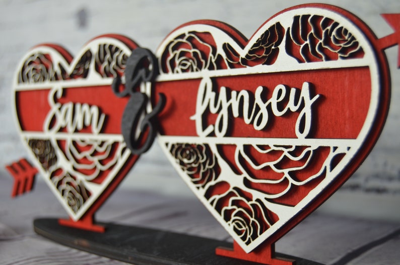 Corazón personalizado de madera personalizada