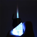 Creative Compact Jet Butane Lighter Torch Lighter Windproof LED Light Pipe Cigar Turbo Lighter Keychains 1300 C No Gas
