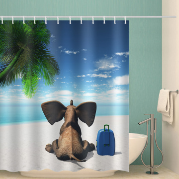 Elephant Waterproof Shower Curtain Animal Bathroom Decor