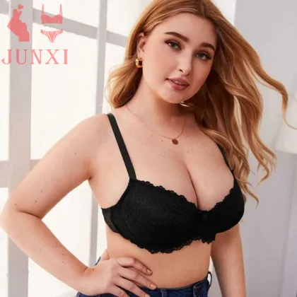 Plus Size Thin Cup French Lace Gather Bra - New Arrival
