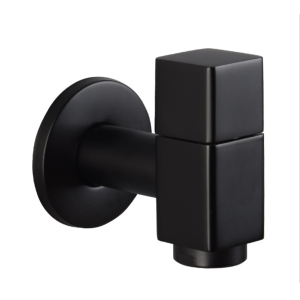 야외 정원 용 수도꼭지 탭 검게 황동 벽 마운트 욕실 코너 세탁기 수도꼭지 목욕 화장실 걸레 풀 도청