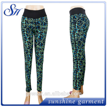 High elastic colored printed tight custom made yoga pants wholesale