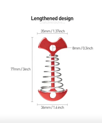 Red Fish Bone Style Floor Nail Tent Peg, Pathway Camp Wind Rope Anchor Hook