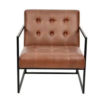 Hot sale durable custom living room furniture modern lounge chair leather leisure chair with metal leg