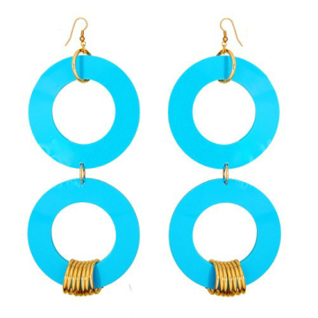 Designer bicyclic together gold drop earrings for cute girls