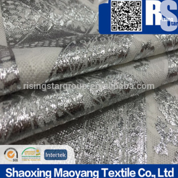 KNITTED POLY SINGLE JACQUARD FABRIC IN P/D WITH FOIL