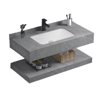 Customizable Modern Rock Panel Bathroom Cabinet Dresser Washstand