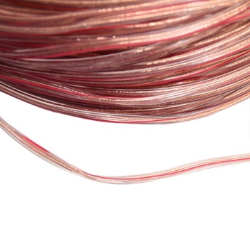 Wysokiej jakości pokryta PVC miedziana miedziana 2-pinowa płaska wstążka kabel o przekroju 0,28 mm²: przezroczysty, elastyczny kabel zasilający do różnych zastosowań