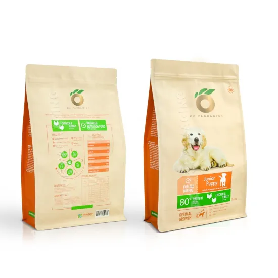 Custom Gravure Printed Recyclable Plastic Stand-Up Pet Food Packaging Bags for Dog Treats