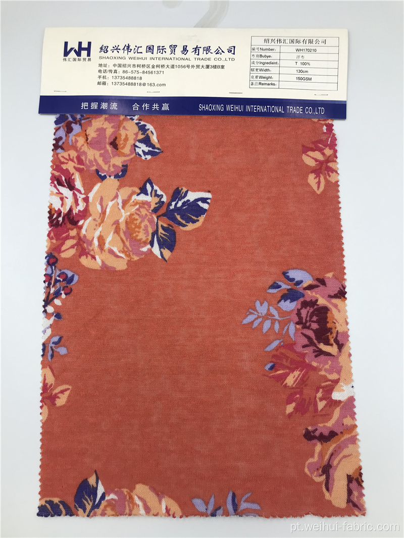 Tecido de malha com padrão floral tecido 100% poliéster