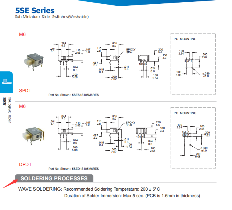 miniature slide switches