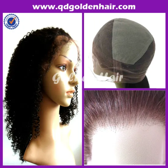 100% High Quality Virgin Remy Glueless Peruvian Full Lace Wig Kinky Curly