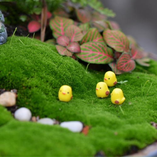 Cartoon 3D Kawaii Dier Gele Kip Miniatuur Kunstmatige DIY Craft Faicy Tuin Handgemaakte Versiering
