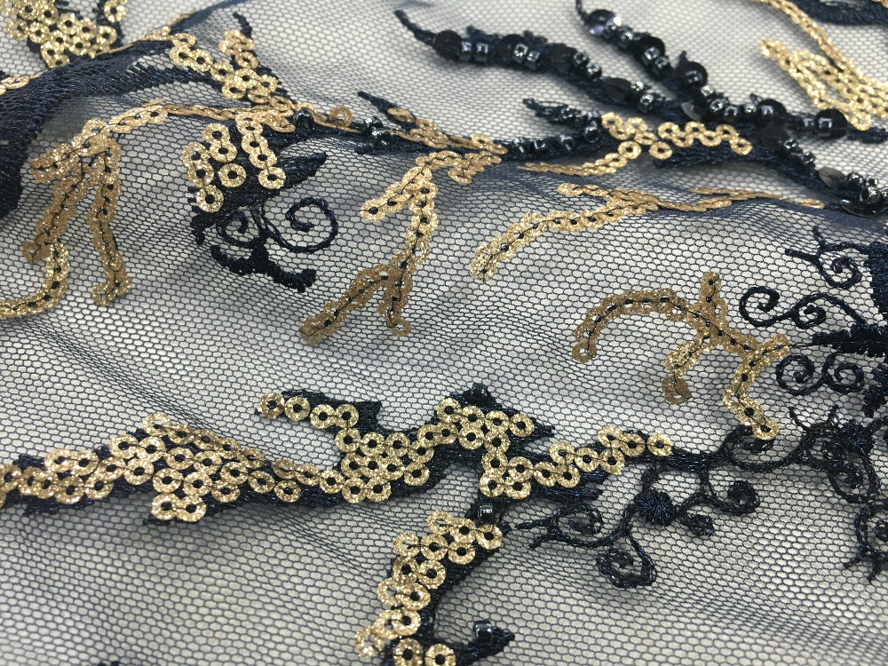 Glitter Sequins Embroidery Fabric
