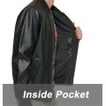 Men's Baseball Jacket in Black Leather