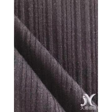 Black Slub Rib Knit Fabric