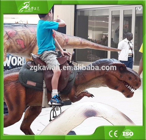 KAWAH Outdoor Lifelike Dinosaur Coin Operated Kiddie Rides For Sale