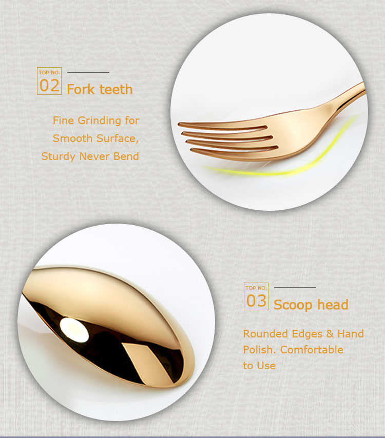 304 stainless steel gold plated dinnerware