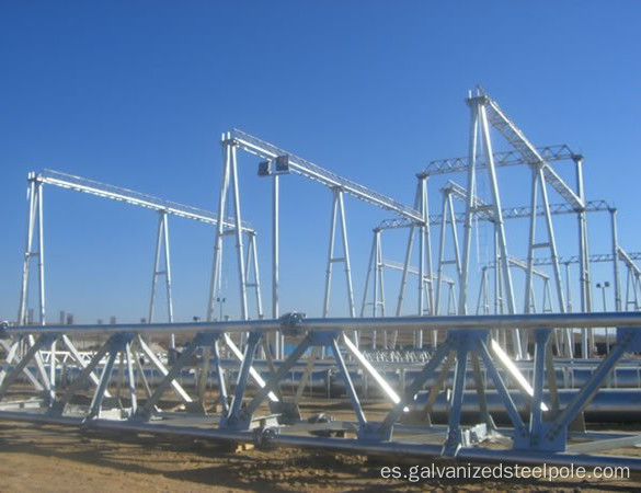 Estructuras de subestación Torre de acero de acero Polte de acero