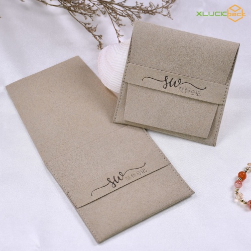 Logo-Printed Soft Pouch for Earrings & Jewelry Storage