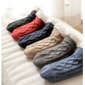 Non Slip Cable Knit Sherpa Slipper Gripper Socks