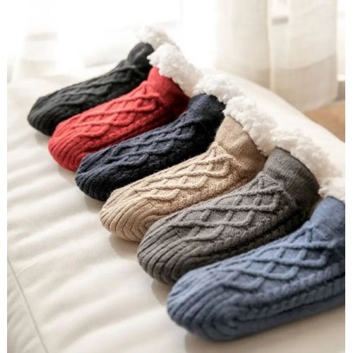 Slip Knit Sherpa Slipper Gripper Socks