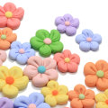 100Pcs Mix Colors Flower Flatback Harz Cabochons Scrapbook Craft DIY Verzierungen Dekor Kopfbedeckungen Zubehör